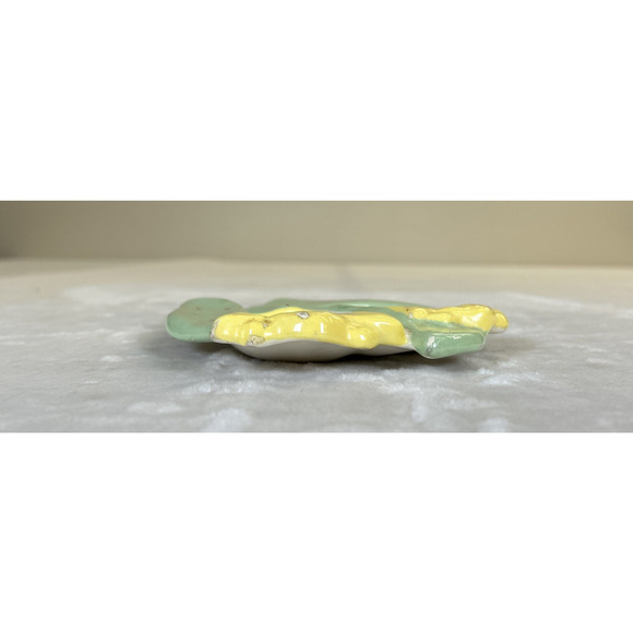 Vtg Yellow Tulip Double Spoon Rest 1975 Holland Mold Handpainted Initialed Chrty - Picture 4 of 11